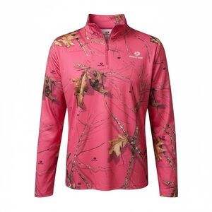 Mossy Oak Pink Camo Half-Zip Performance Pullover